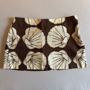 Abercrombie & Fitch Brown & Cream Shell Pattern Mini Skirt